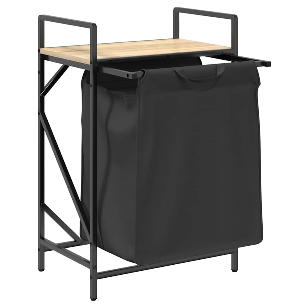 Laundry Basket 1 Compartment with Shelf Sonoma Oak