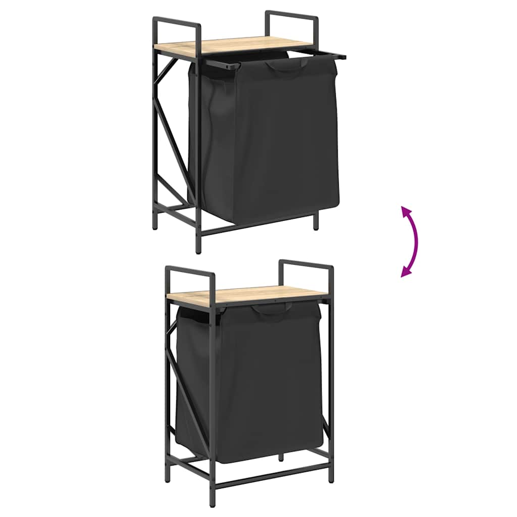 Laundry Basket 1 Compartment with Shelf Sonoma Oak