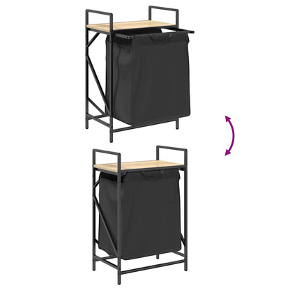 Laundry Basket 1 Compartment with Shelf Sonoma Oak
