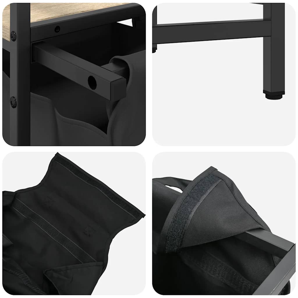 Laundry Basket 1 Compartment with Shelf Sonoma Oak