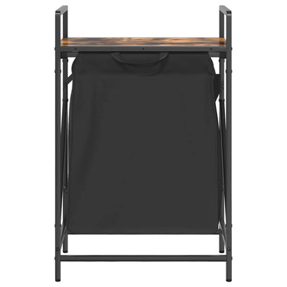 Laundry Basket 1 Compartment with Shelf Smoked Oak