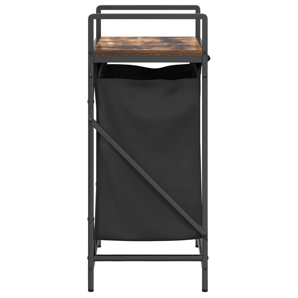 Laundry Basket 1 Compartment with Shelf Smoked Oak