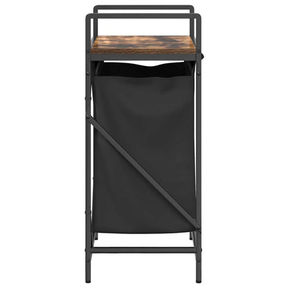 Laundry Basket 1 Compartment with Shelf Smoked Oak