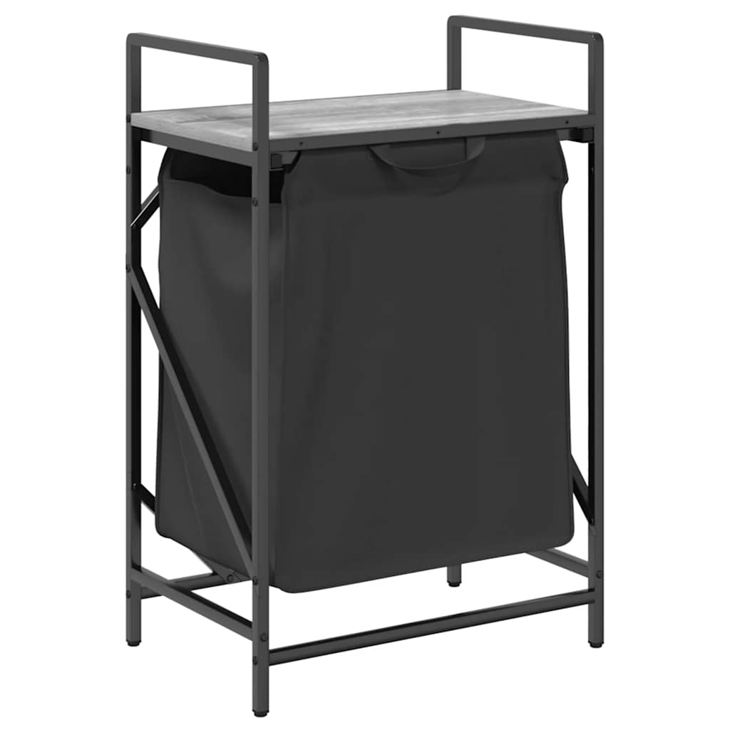 Laundry Basket 1 Compartment with Shelf Grey Sonoma