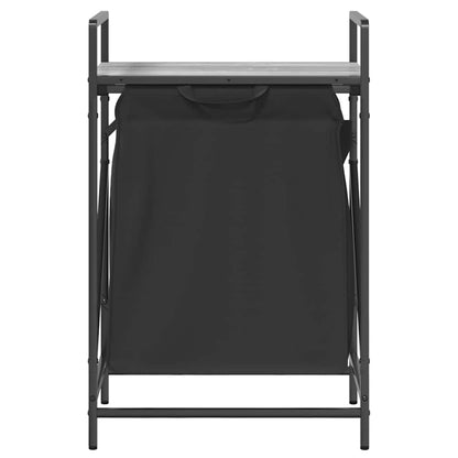 Laundry Basket 1 Compartment with Shelf Grey Sonoma