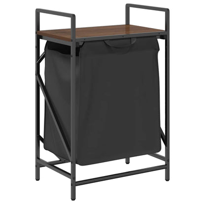 Laundry Basket 1 Compartment with Shelf Brown Oak