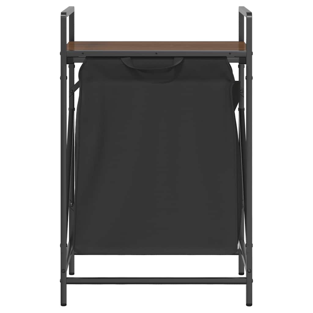 Laundry Basket 1 Compartment with Shelf Brown Oak