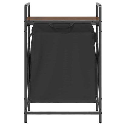 Laundry Basket 1 Compartment with Shelf Brown Oak