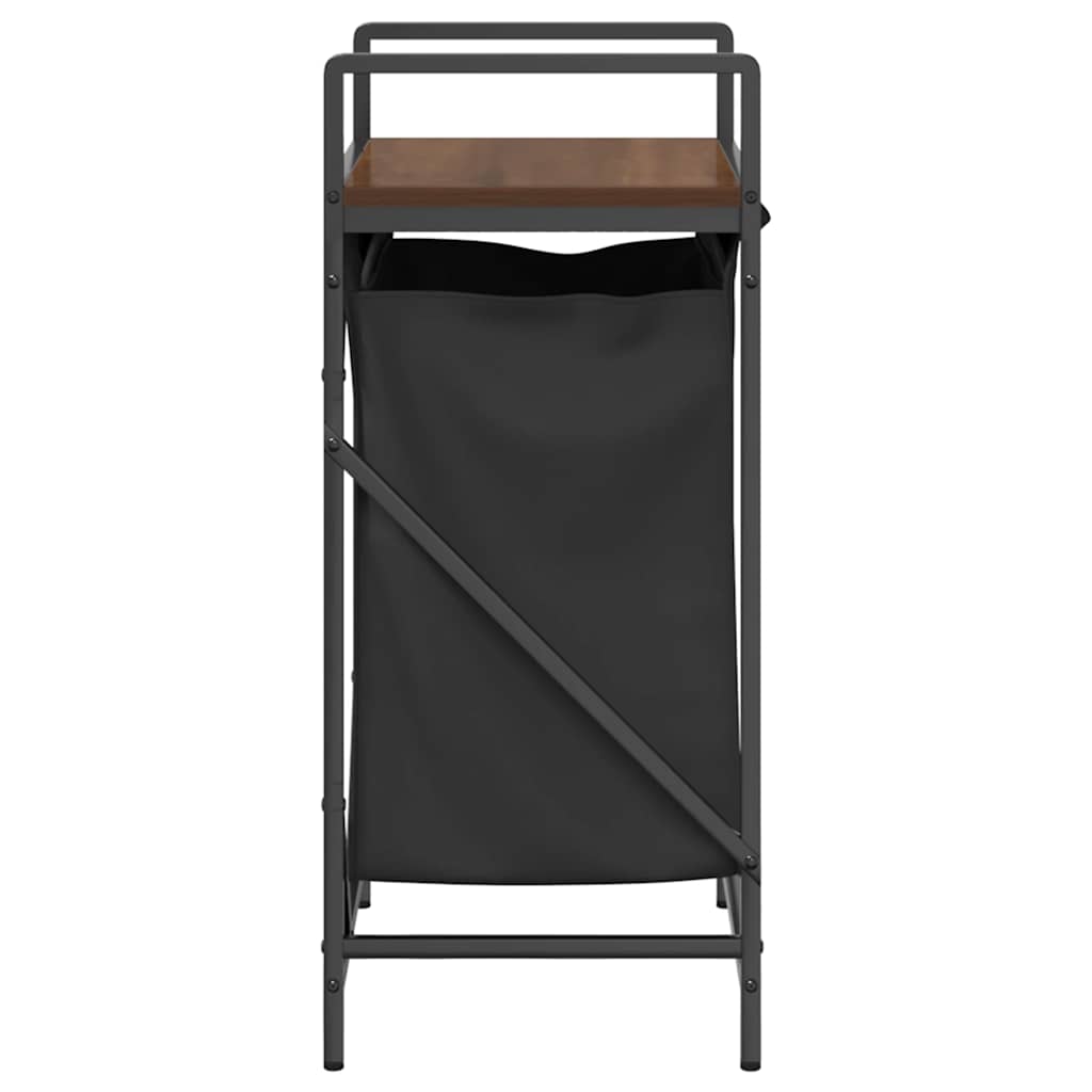 Laundry Basket 1 Compartment with Shelf Brown Oak