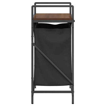 Laundry Basket 1 Compartment with Shelf Brown Oak