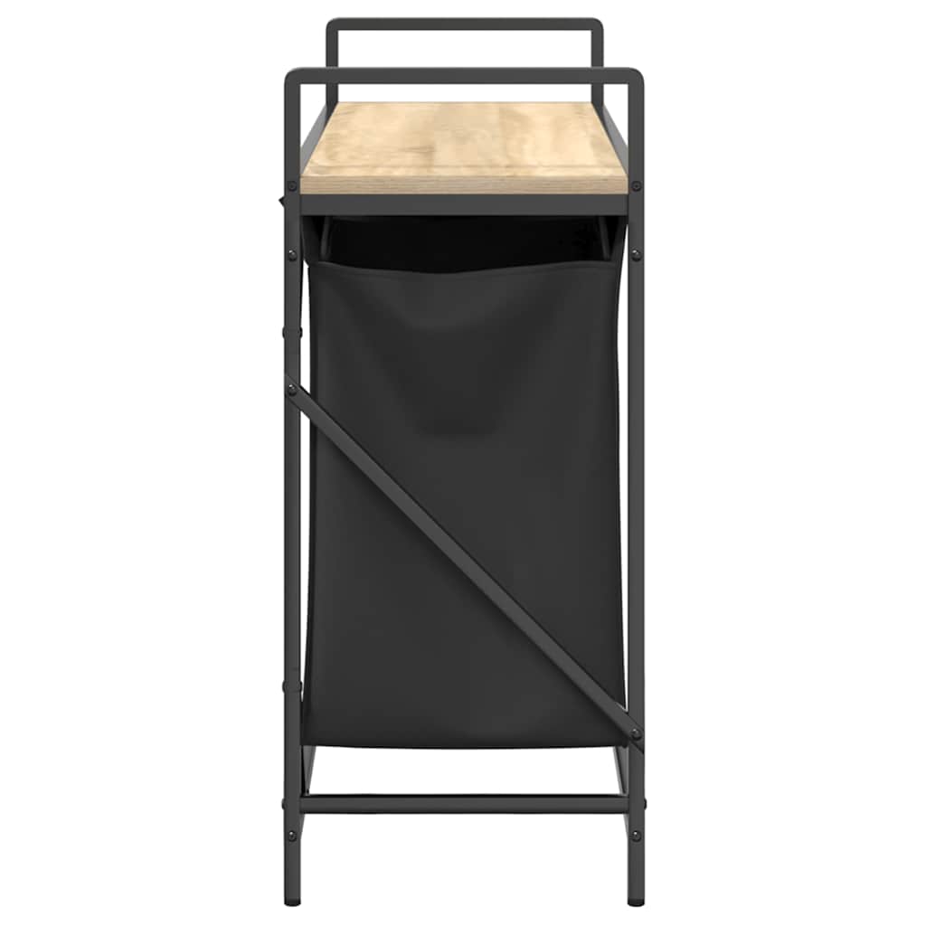 Laundry Basket 2 Compartments with Shelf Sonoma Oak