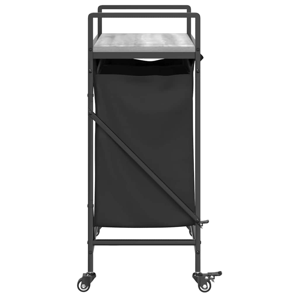 Laundry Basket 2 Compartments with Wheels Grey Sonoma