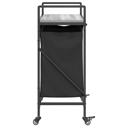Laundry Basket 2 Compartments with Wheels Grey Sonoma
