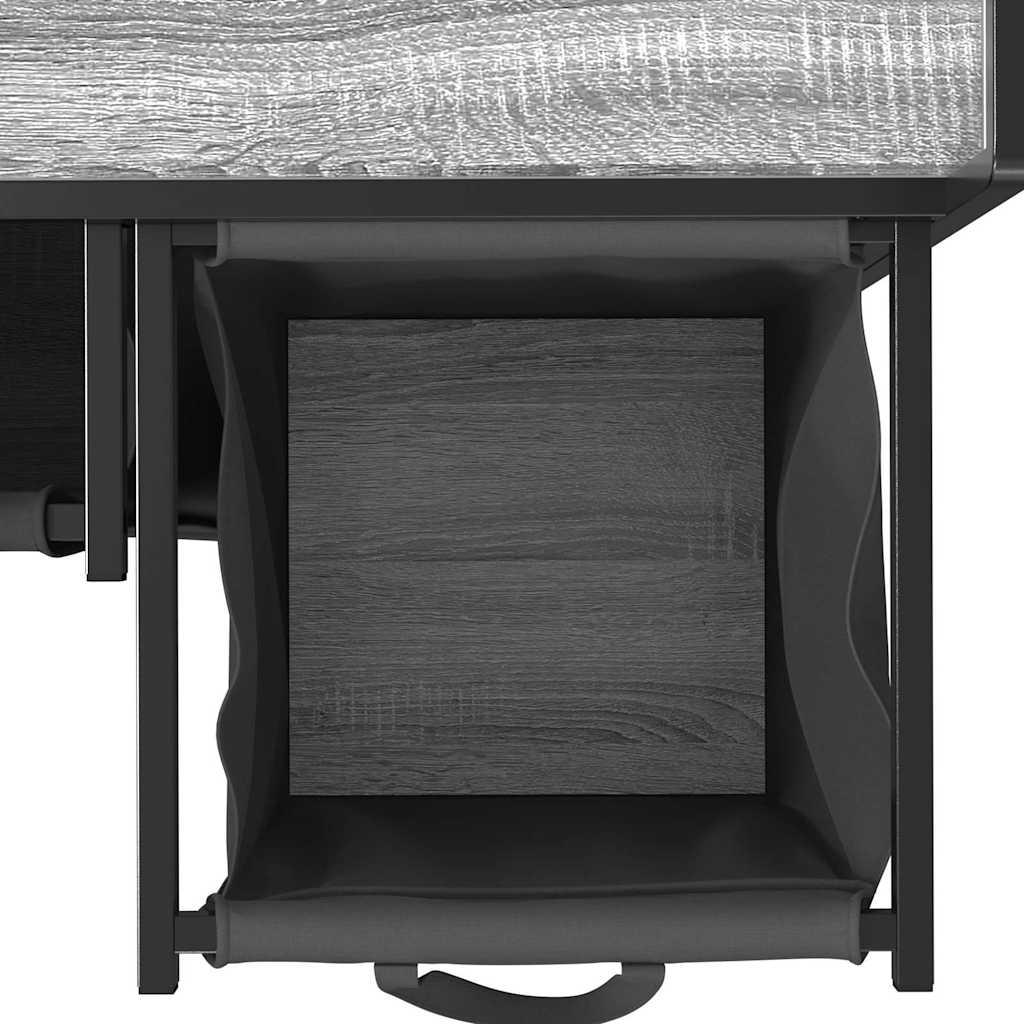 Laundry Basket 2 Compartments with Wheels Grey Sonoma