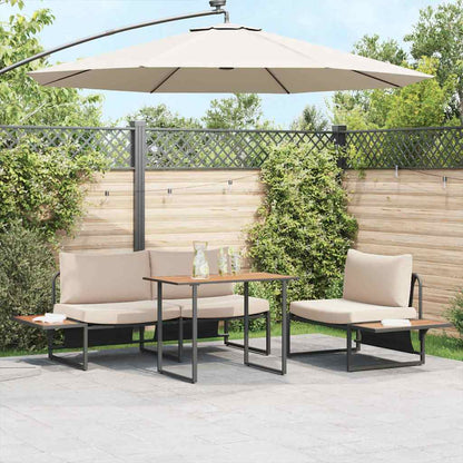 Garden Table Brown 100 x 55 x 70 cm Steel and DPC