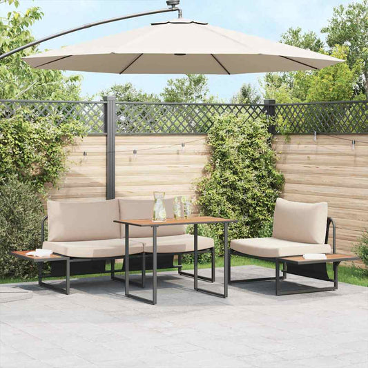 Garden Table Brown 100 x 55 x 70 cm Steel and DPC