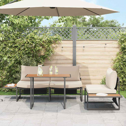 Garden Table Brown 100 x 55 x 70 cm Steel and DPC