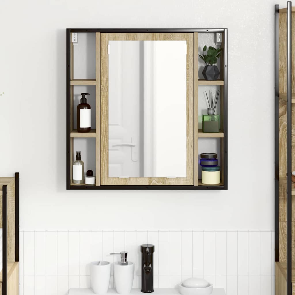 Bathroom Mirror Cabinet Beige 60 x 16 x 60 cm Engineered wood