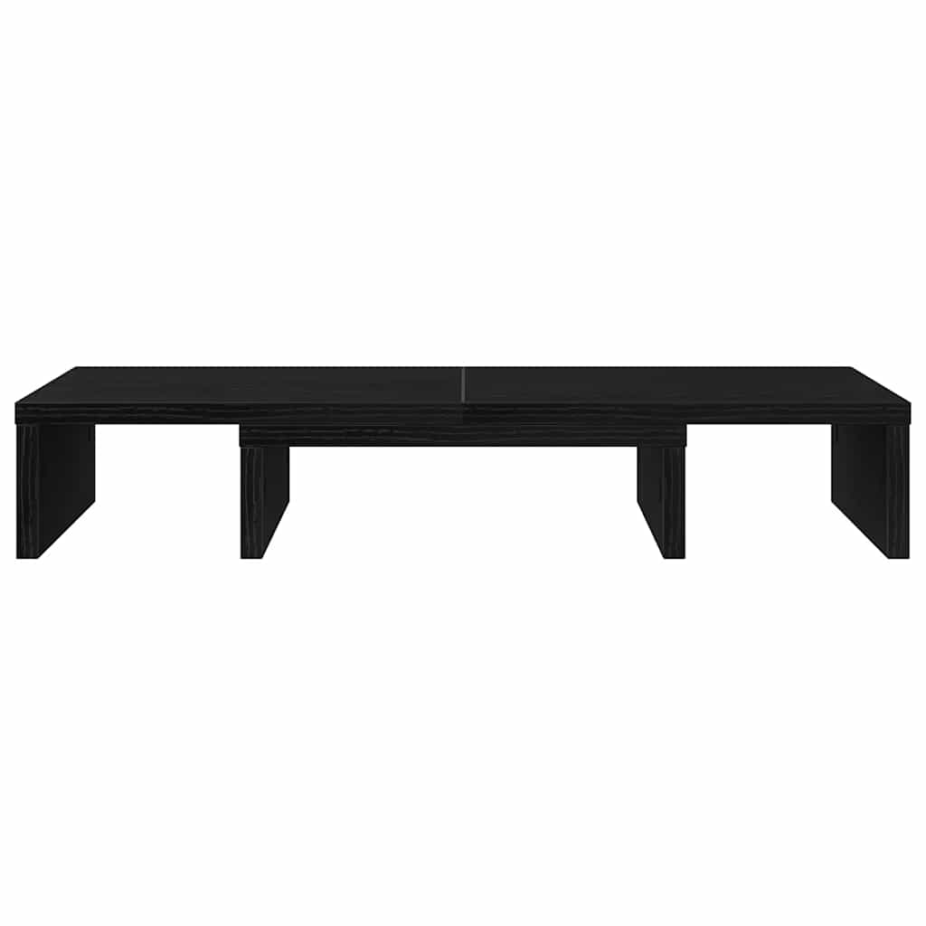 Monitor Stand Adjustable Black Oak 60x24x10.5 cm Engineered Wood