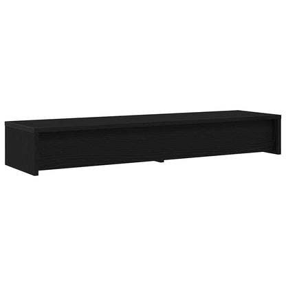 Monitor Stand with Drawers Black Oak 100x27x15cm Engineered Wood