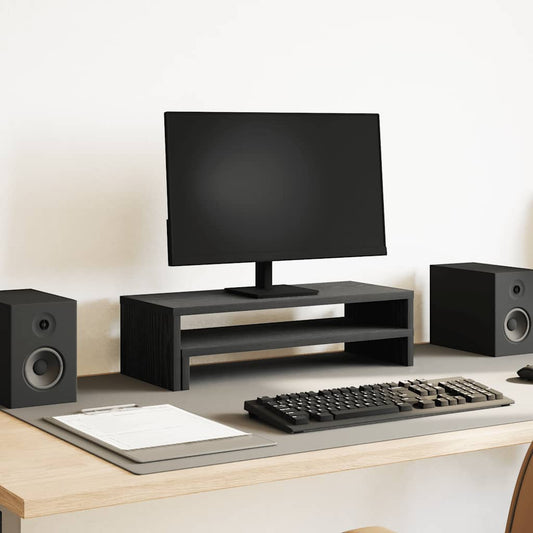Monitor Stand Black Oak 54x22x15 cm Engineered Wood