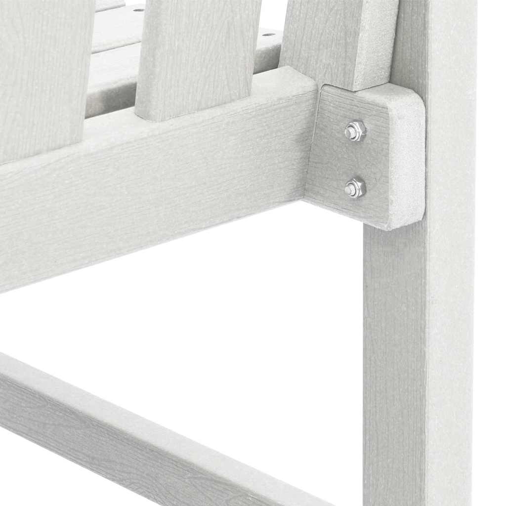 Garden Bench with Cushion White 120 x 59 x 88cm HDPE