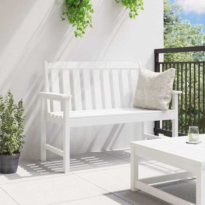 Garden Bench with Cushion White 120 x 59 x 88cm HDPE