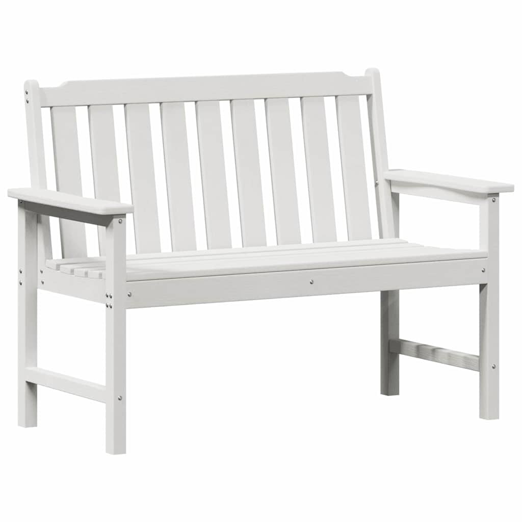 Garden Bench with Cushion White 120 x 59 x 88cm HDPE