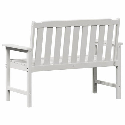 Garden Bench with Cushion White 120 x 59 x 88cm HDPE