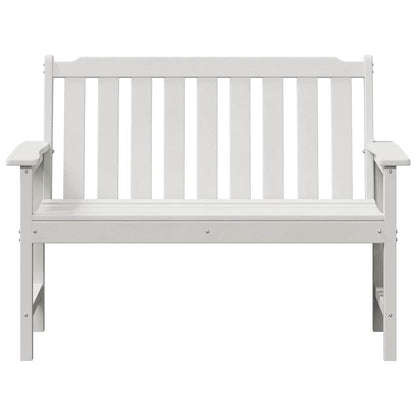 Garden Bench with Cushion White 120 x 59 x 88cm HDPE