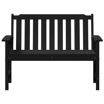 Garden Bench with Cushion Black 120 x 59 x 88cm HDPE