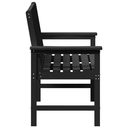 Garden Bench with Cushion Black 120 x 59 x 88cm HDPE