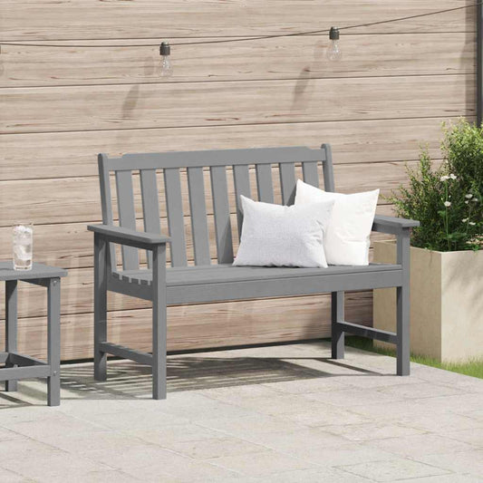 Garden Bench with Cushion Light Grey 120 x 59 x 88cm HDPE