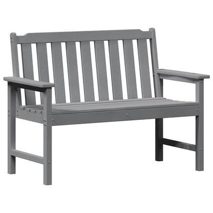 Garden Bench with Cushion Light Grey 120 x 59 x 88cm HDPE
