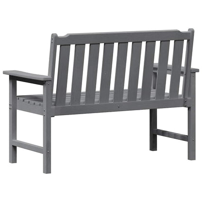 Garden Bench with Cushion Light Grey 120 x 59 x 88cm HDPE