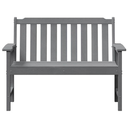 Garden Bench with Cushion Light Grey 120 x 59 x 88cm HDPE