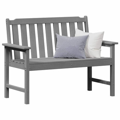 Garden Bench with Cushion Light Grey 120 x 59 x 88cm HDPE