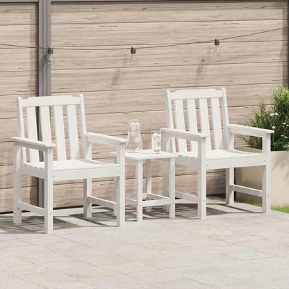 Garden Dining Chair 2 pcs White 65.5 x 59 x 88cm HDPE