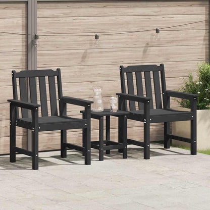 Garden Dining Chair 2 pcs Black 65.5 x 59 x 88cm HDPE