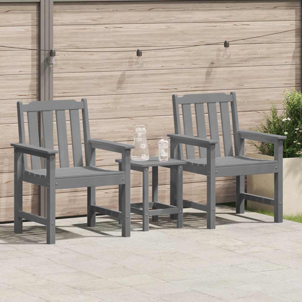 Garden Dining Chair 2 pcs Light Grey 65.5 x 59 x 88cm HDPE