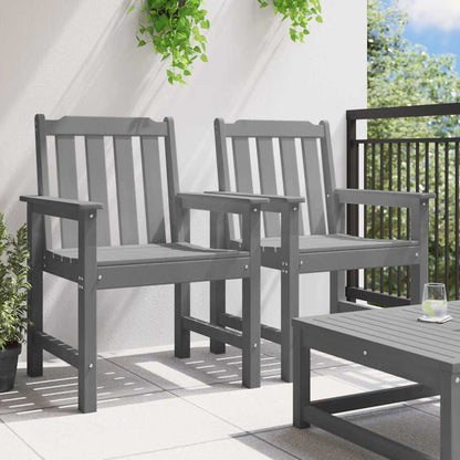 Garden Dining Chair 2 pcs Light Grey 65.5 x 59 x 88cm HDPE