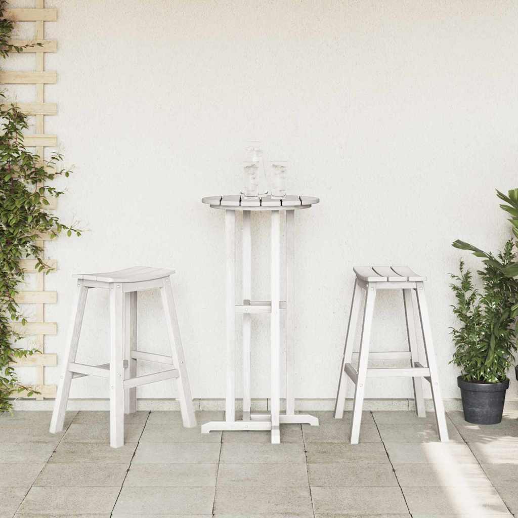 Bar Stool 2 pcs White 52 x 43 x 73.5cm HDPE