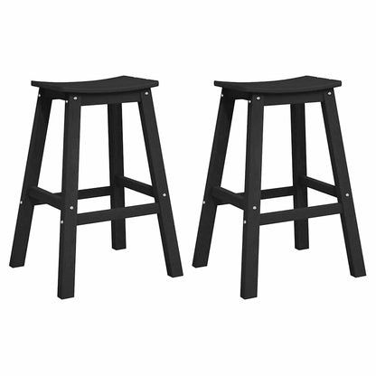 Bar Stool 2 pcs Black 52 x 43 x 73.5cm HDPE
