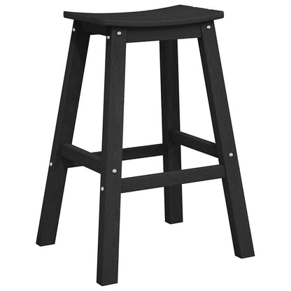 Bar Stool 2 pcs Black 52 x 43 x 73.5cm HDPE