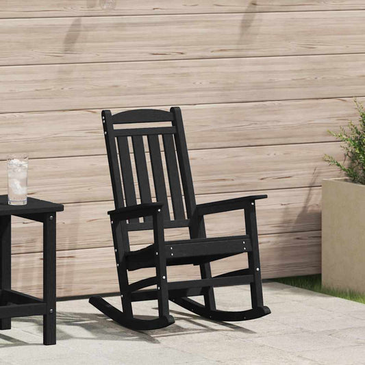 Garden Rocking Chair Black 70 x 92 x 108cm HDPE