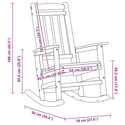 Garden Rocking Chair Black 70 x 92 x 108cm HDPE