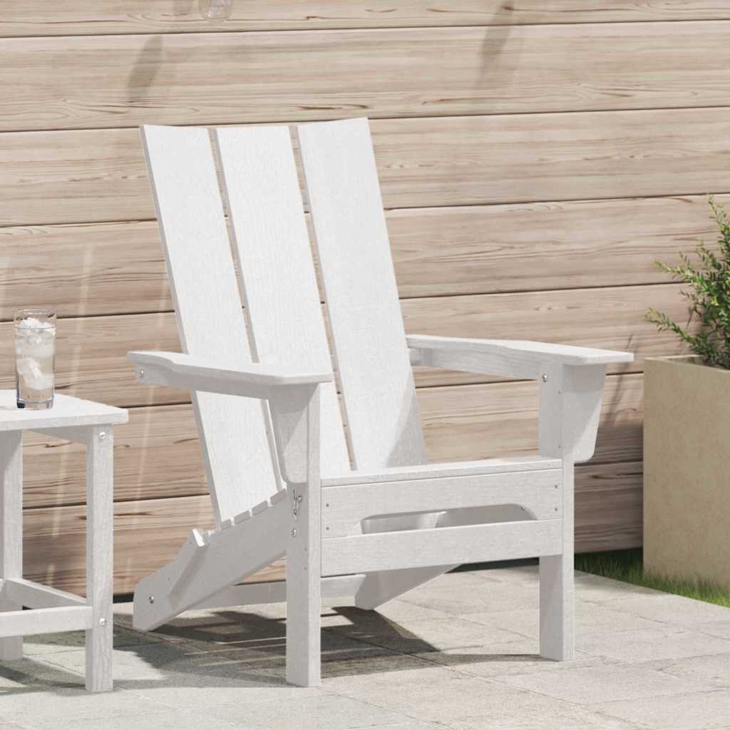 Folding Adirondack Chair White 74.5 x 80.5 x 90cm HDPE