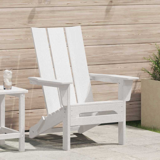 Folding Adirondack Chair White 74.5 x 80.5 x 90cm HDPE