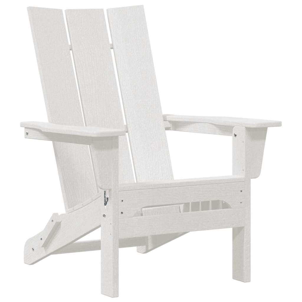 Folding Adirondack Chair White 74.5 x 80.5 x 90cm HDPE