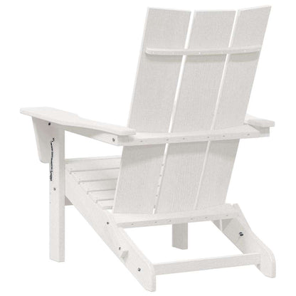 Folding Adirondack Chair White 74.5 x 80.5 x 90cm HDPE